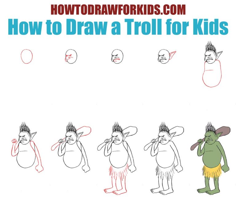 How to Draw a Troll for Kids How to Draw for Kids