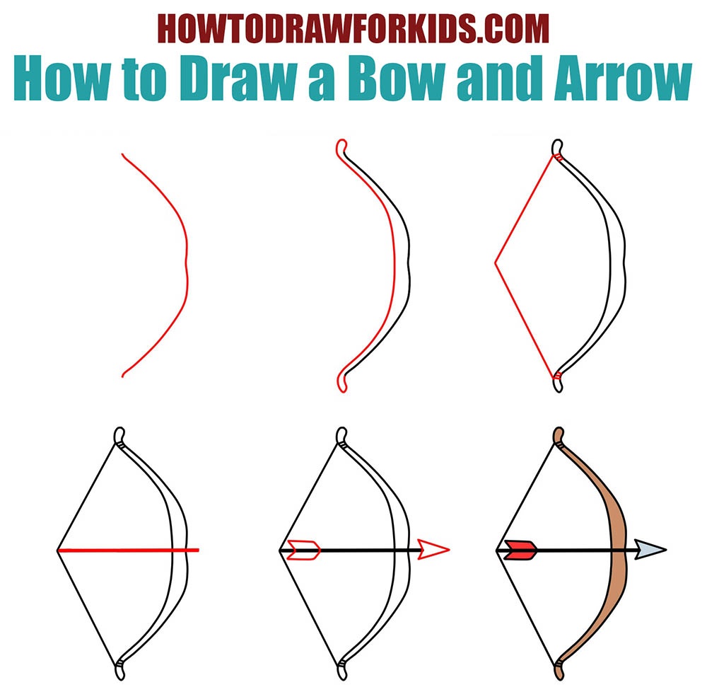 How to Draw a Bow and Arrow for Kids How to Draw for Kids