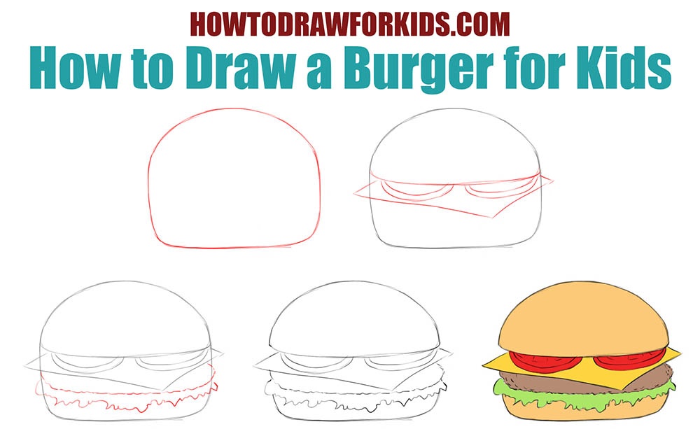 How to draw a burger for kids | How to Draw for Kids