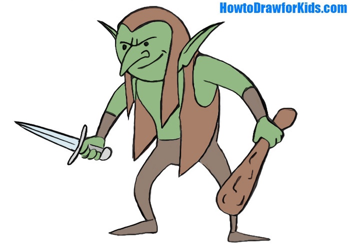 How to draw a goblin for kids