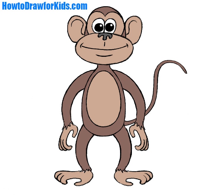 Monkey Drawing Ape Art Animal Gift Animal Portrait Large - Etsy