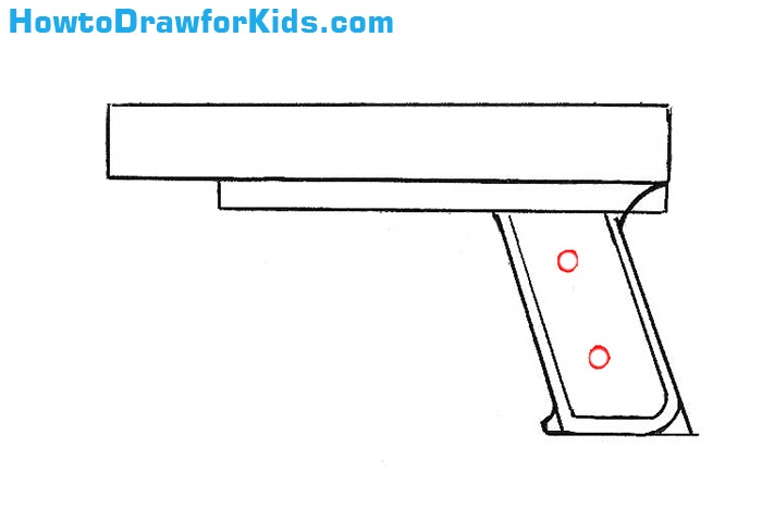 how to draw a gun step by step easy