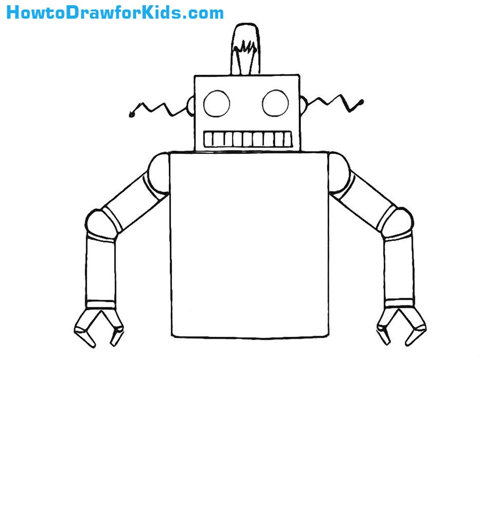 cool easy robot drawing