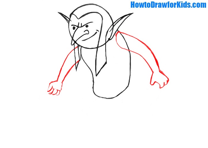 How to draw a goblin for kids