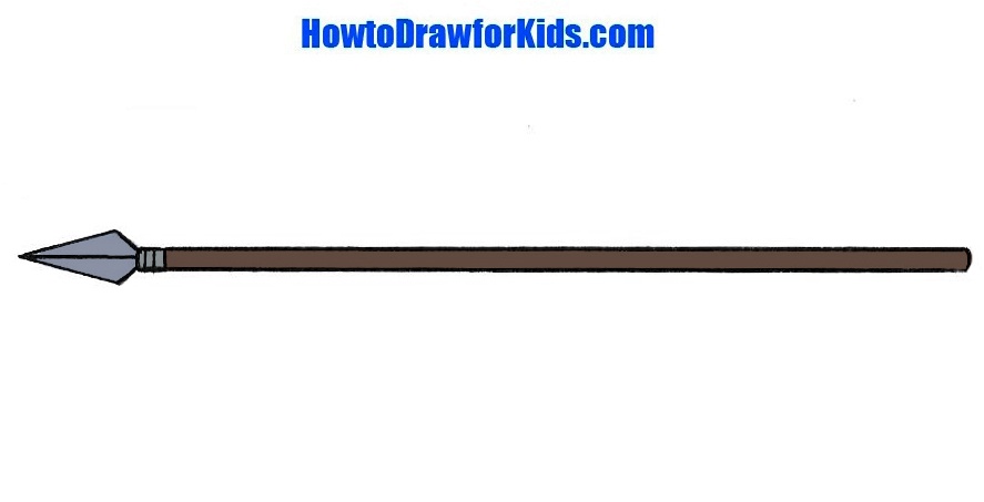 how to draw a spear for kids