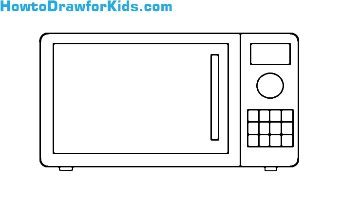 How to Draw Microwave for Kids, Step by Step Drawing Tutorial.