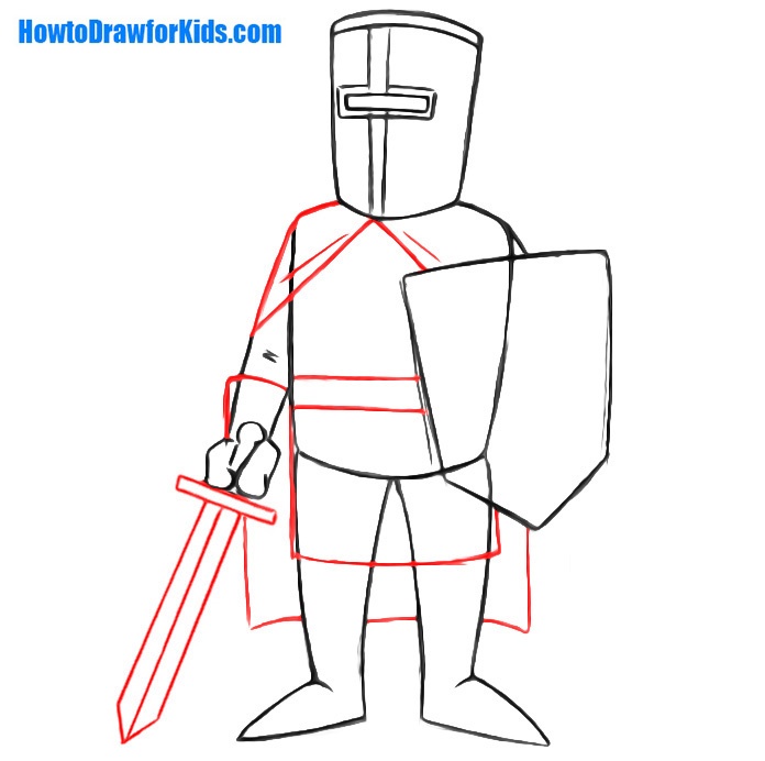 learn to draw a crusader for kids