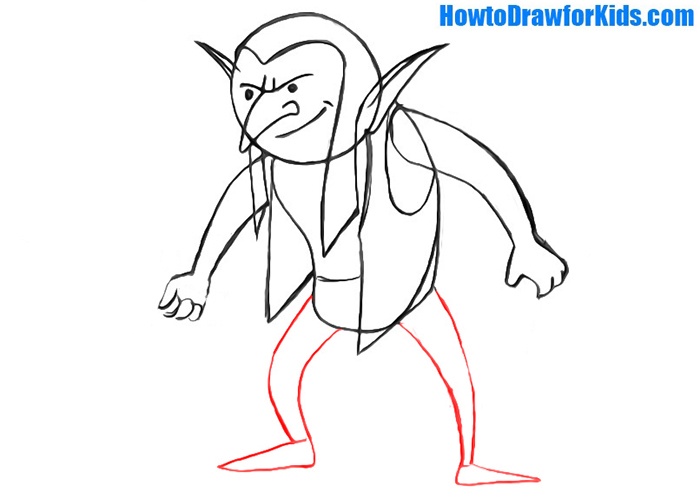 How to draw a goblin for children