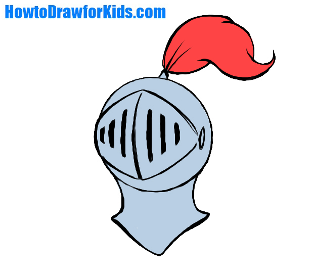 how to draw a knight helmet