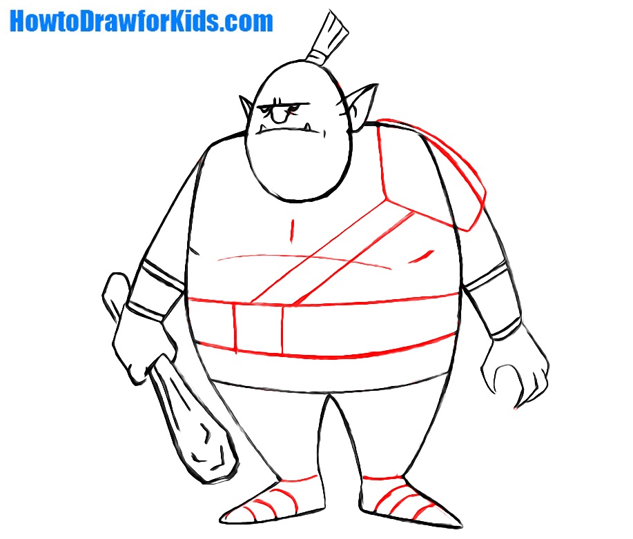 how to draw an orc for children