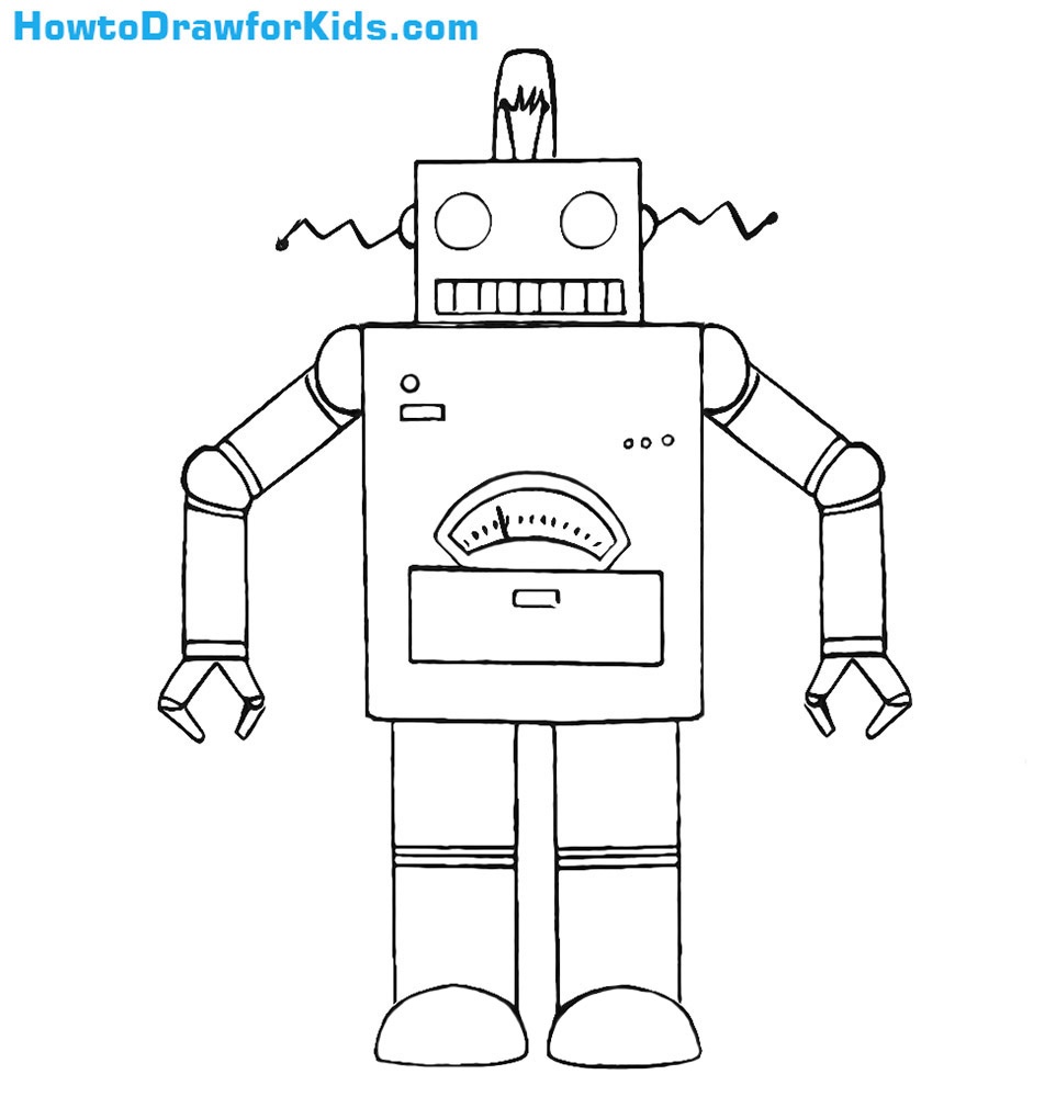 robot drawings for kids