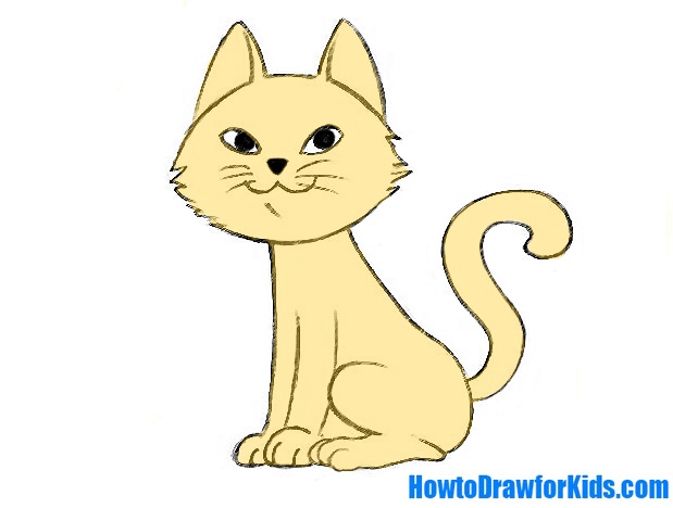 how to draw a cat for kids