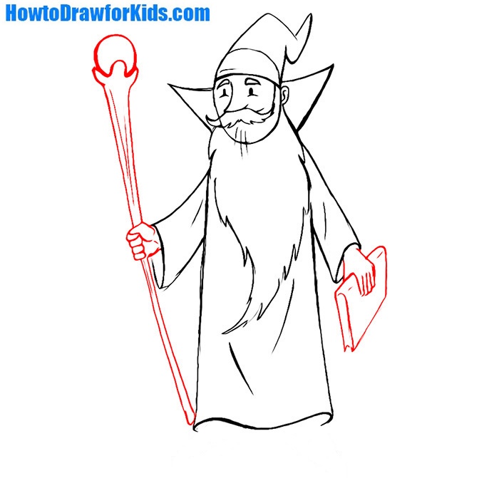 how to draw a wizard for kids