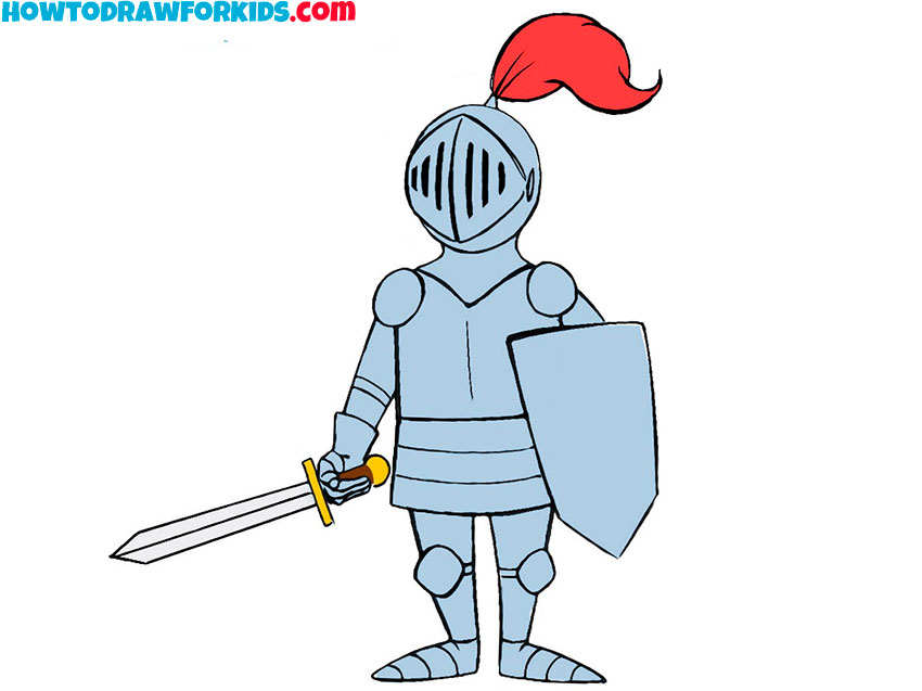 how to draw a knight for kids