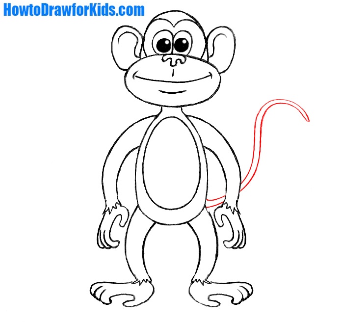 how to draw a monkey for kids