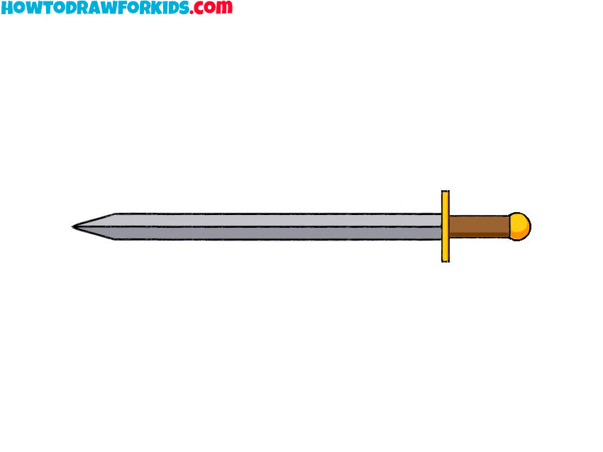 how to draw a sword for kids