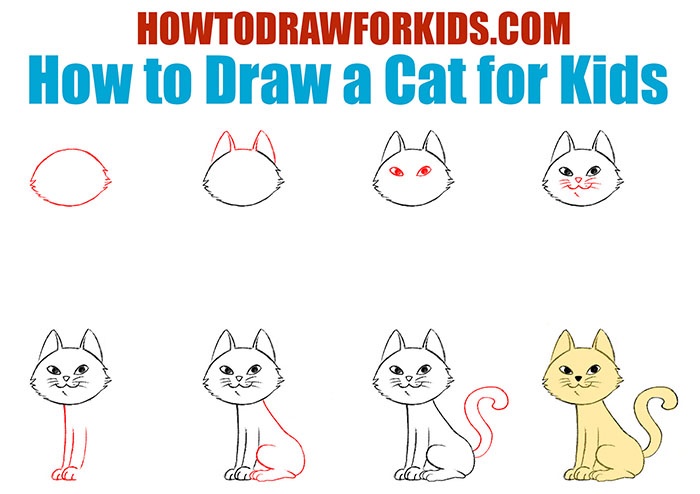 easy way to draw a cat