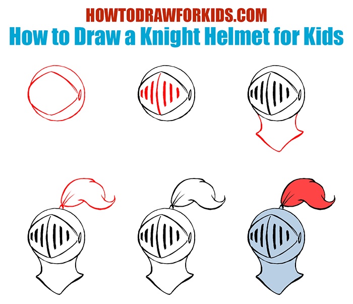  How to Draw a Knight Helmet for Kids Easy