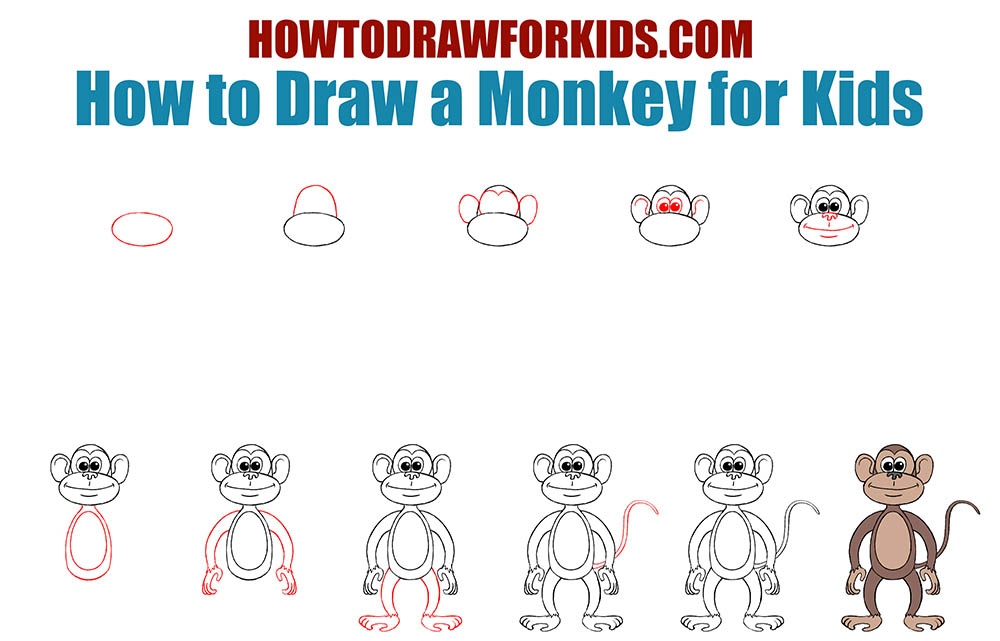 How to Draw a Monkey for Kids Easy Drawing Tutorial