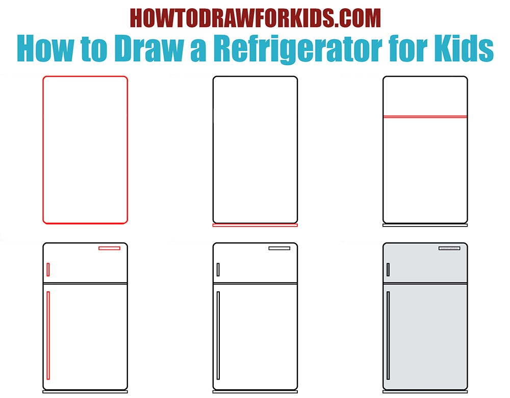 How to Draw a Refrigerator for Kids | How to Draw for Kids