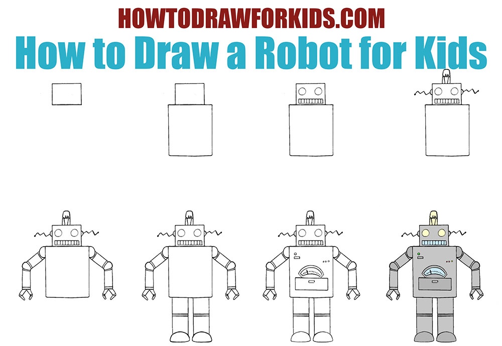 How to Draw a Robot for Kids Easy Drawing Tutorial