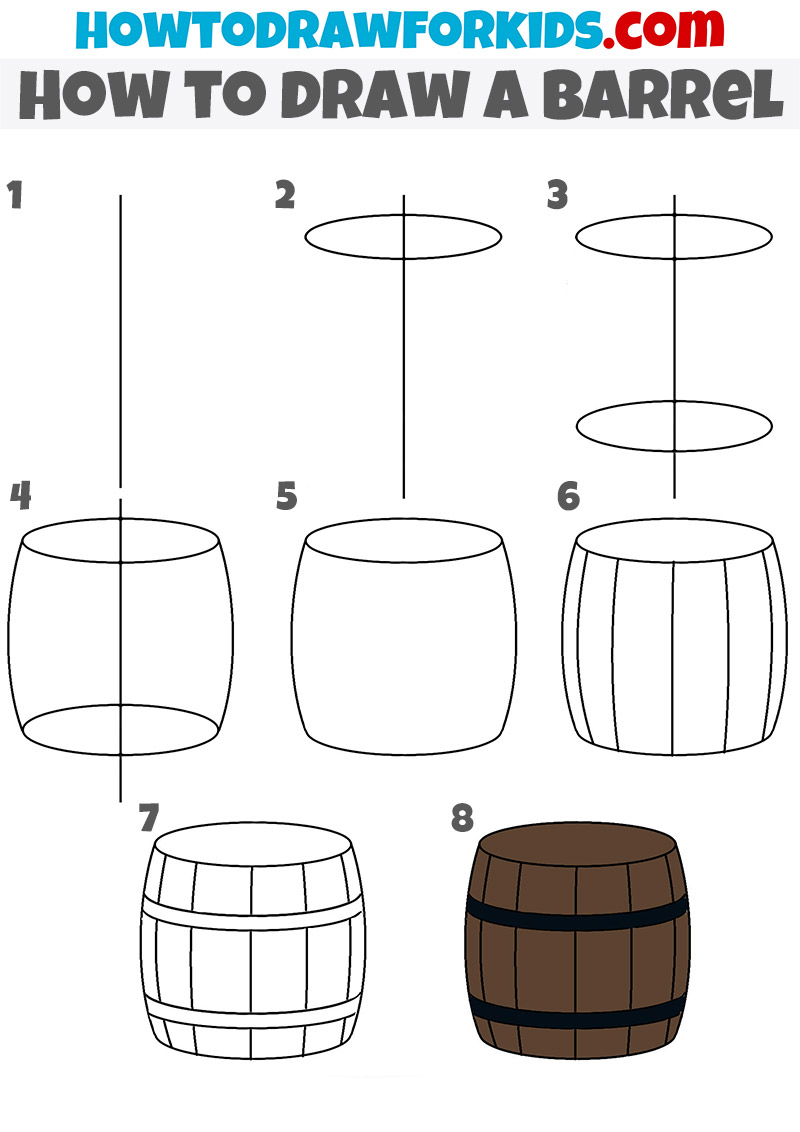 How to Draw a Barrel for Kids Easy Drawing Tutorial