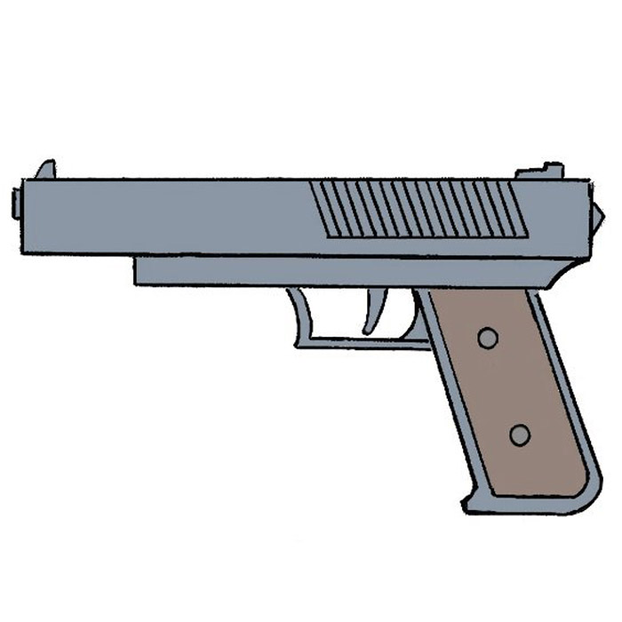 easy drawing of a gun - lionartillustrationleo