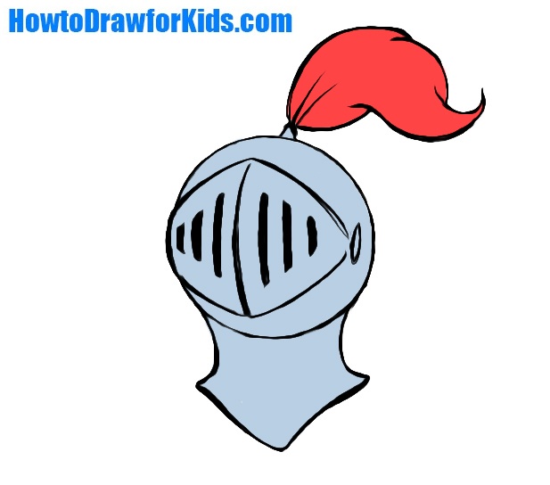 Color your knight’s helmet drawing