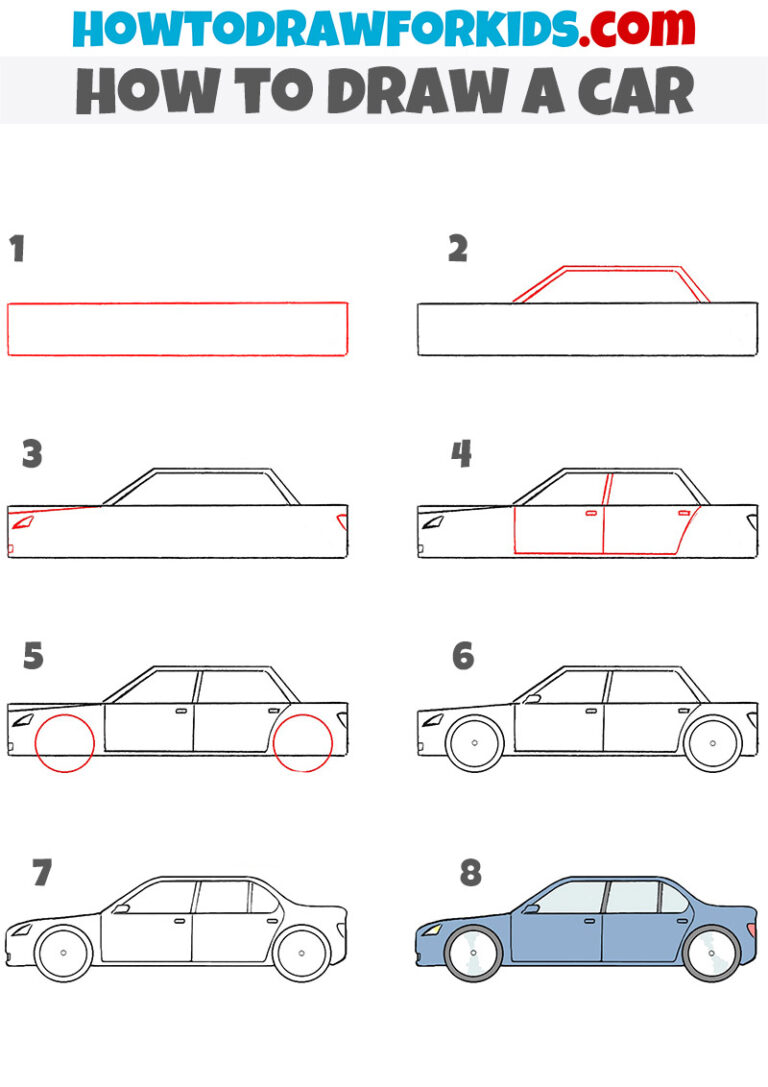 How to Draw a Car for Kids Easy Drawing Tutorial