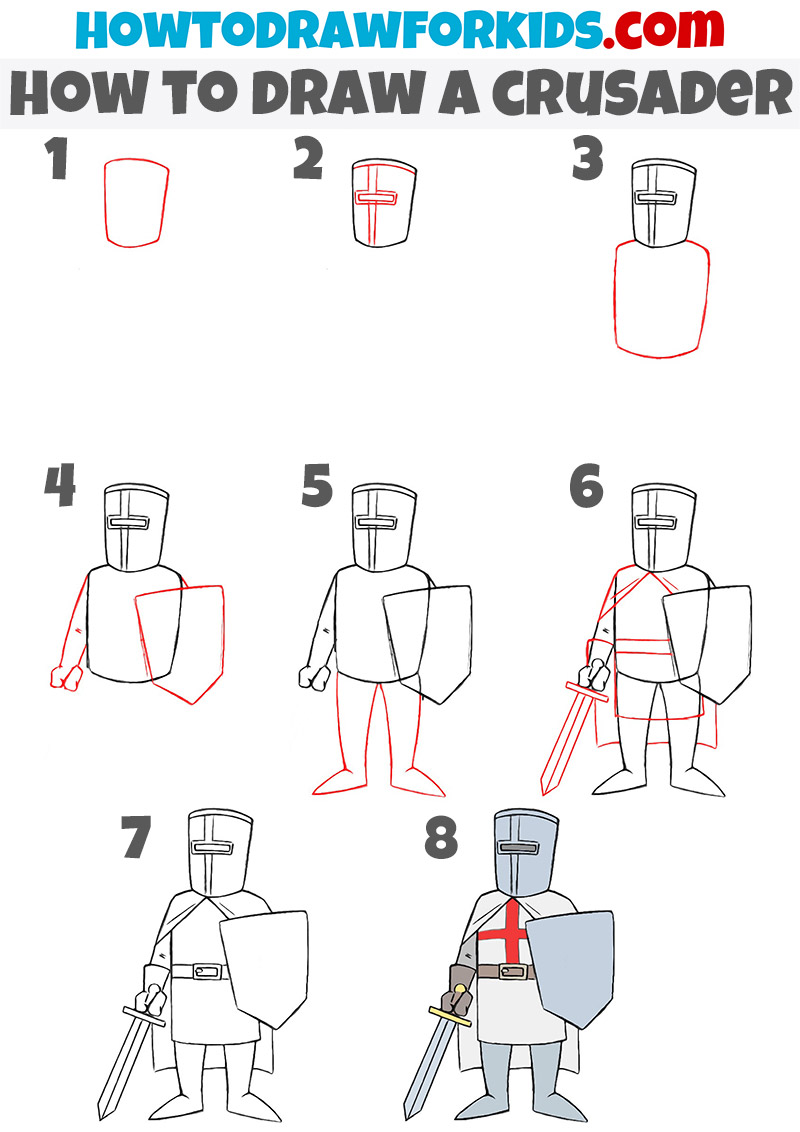 how to draw a crusader