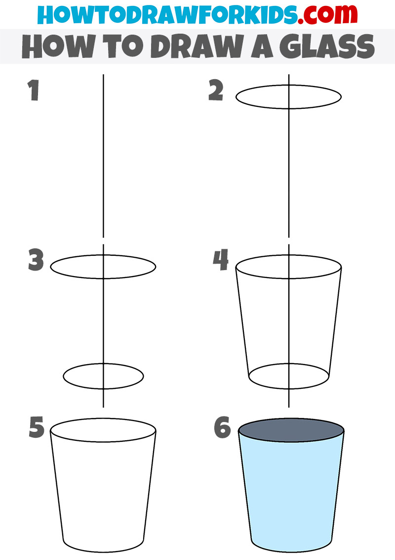 how to draw a glass