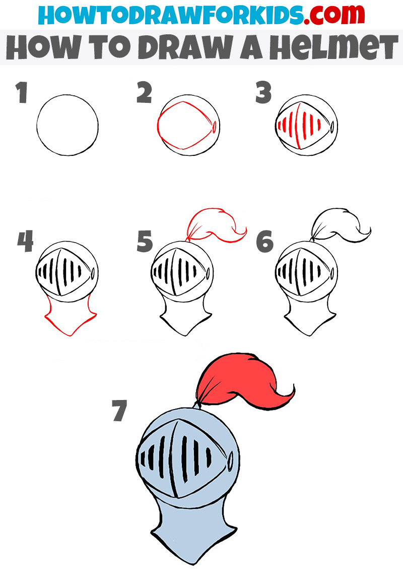 how to draw a helmet