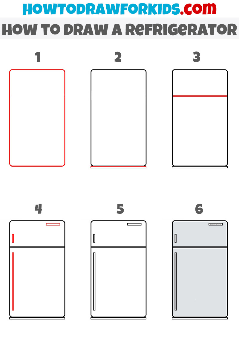 Refrigerator drawing Line isolated on clean background Stock Vector   Adobe Stock