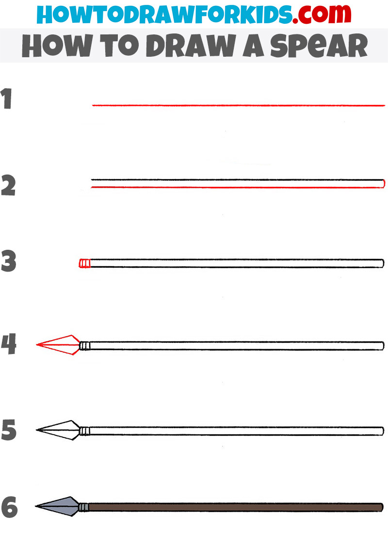 how to draw a spear