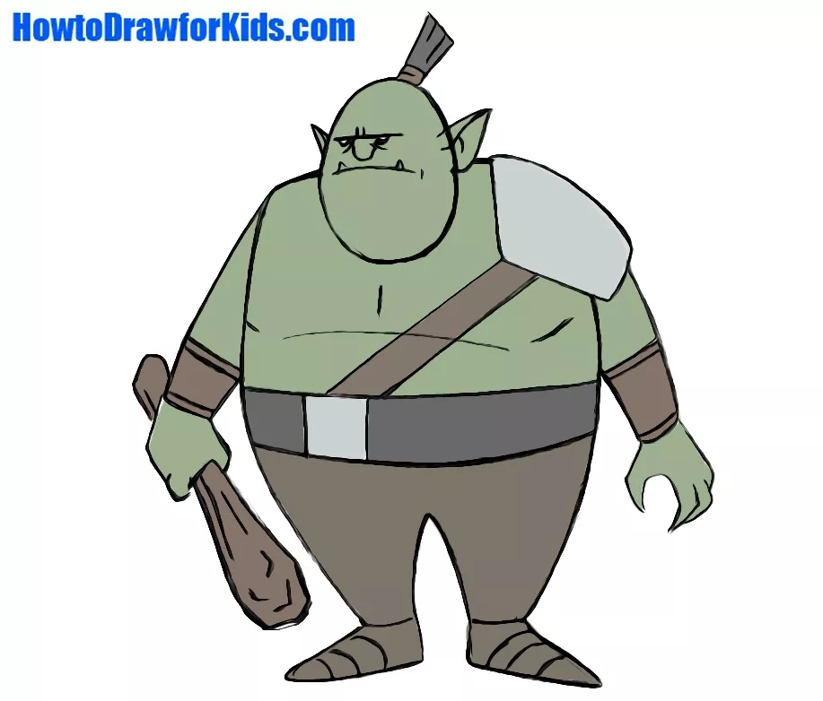 how to draw an orc for kids