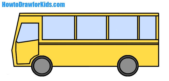 How to Draw a Bus Step by Step | Drawing lessons for kids, Art drawings for  kids, Easy drawings for kids