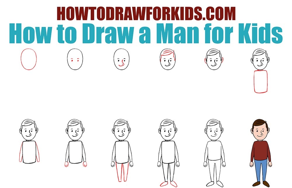 Cómo dibujar un hombre para niños