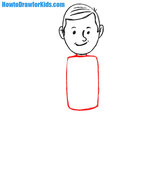 Draw the torso and neck