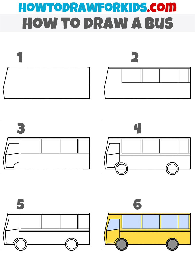 how to draw a bus