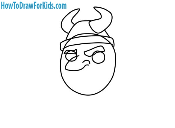 drawing the Viking helmet