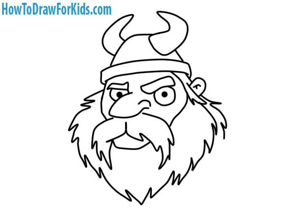 Viking head finished drawing