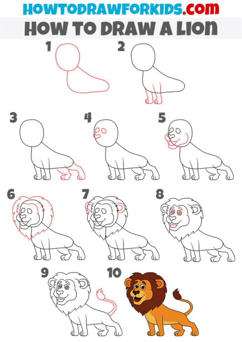 How to Draw a Lion for Kids - Easy Drawing Tutorial