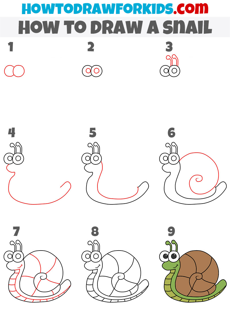 How to Draw a Snail for Kids Easy Drawing Tutorial