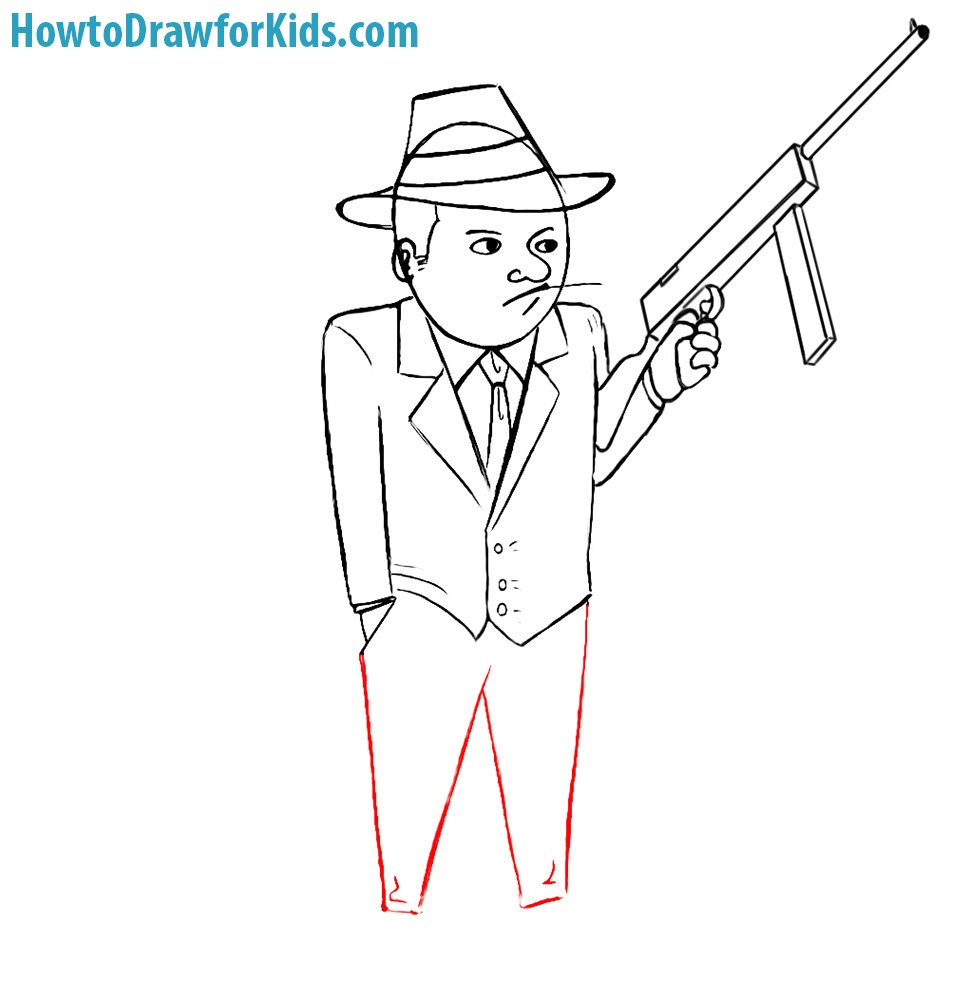 How to Draw a Gangster for Kids