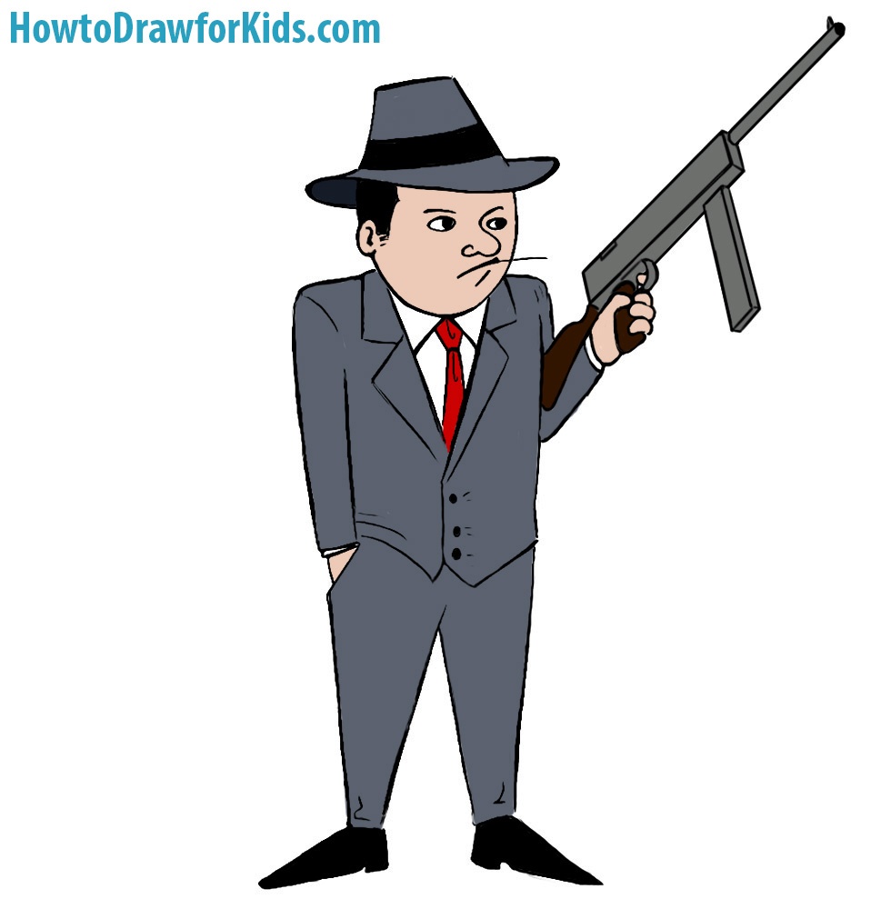 Learn How To Draw A Cartoon Gangster Cartoons For Kid - vrogue.co