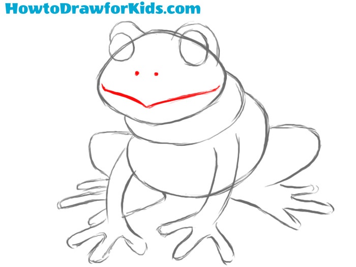 Draw the mouth of the frog
