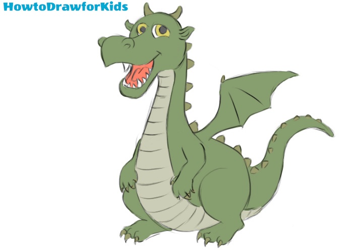 cute dragon drawings for kids
