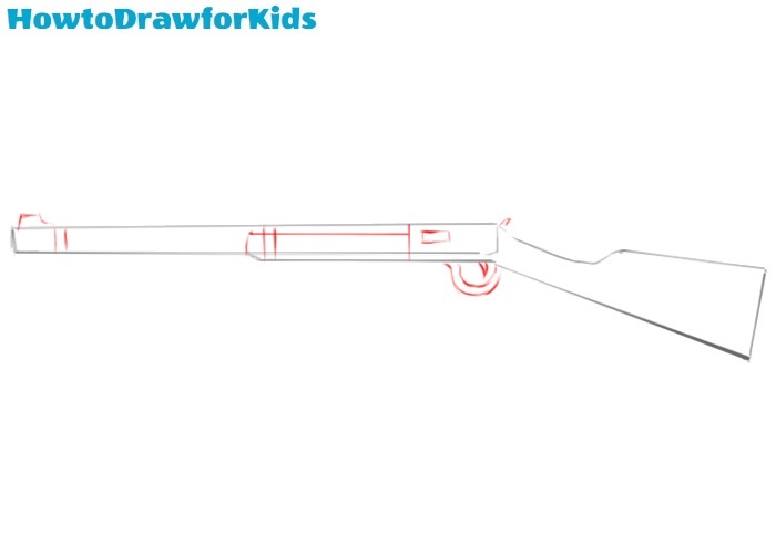 how to draw a gun step by step easy