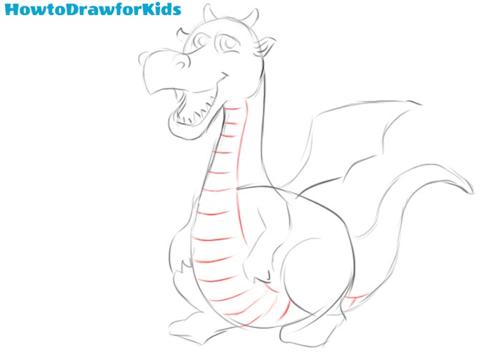 how to draw a step by step dragon easy