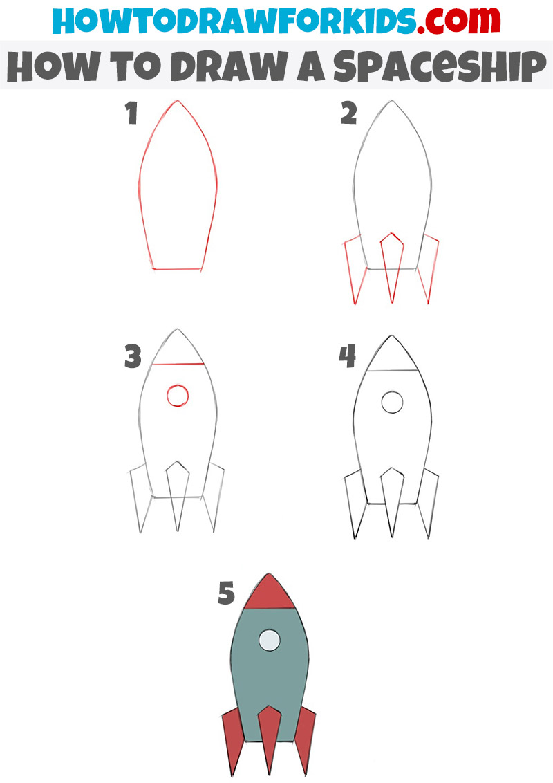 How to Draw a Spaceship - Easy Drawing Tutorial For Kids